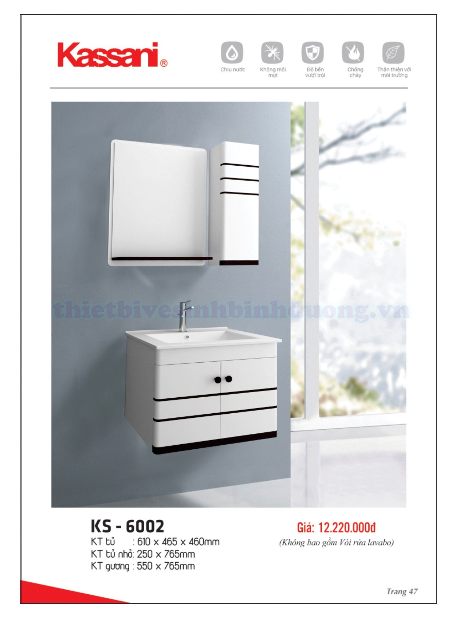 Bộ tủ Lavabo Kassani KS-6002